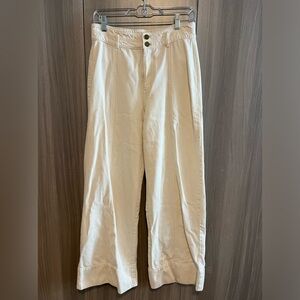 Ann Taylor Wide-Leg Off-White Jeans